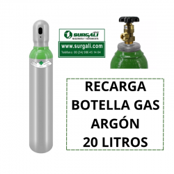 Recarga Botella Gas Argón...