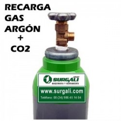 Recarga Gas Argón + CO2 10...