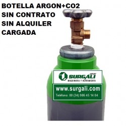 Botella Gas Argón + CO2 20...