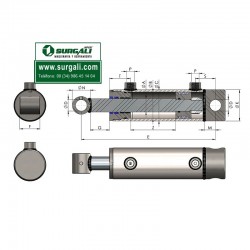 Cilindro Hidráulico 150 mm.